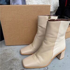 ALOHAS Women's Beige Heeled Boots